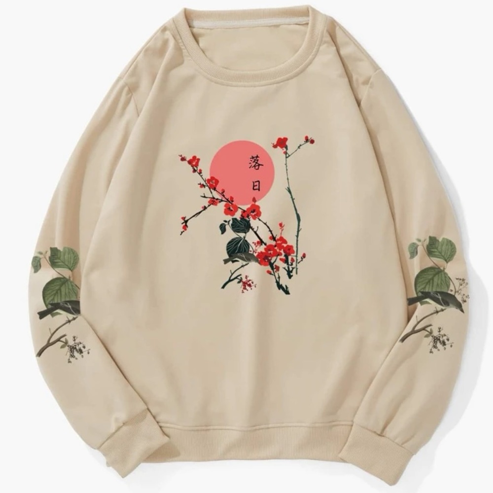 🌸 Graphic Crewneck Pullover Sweatshirt